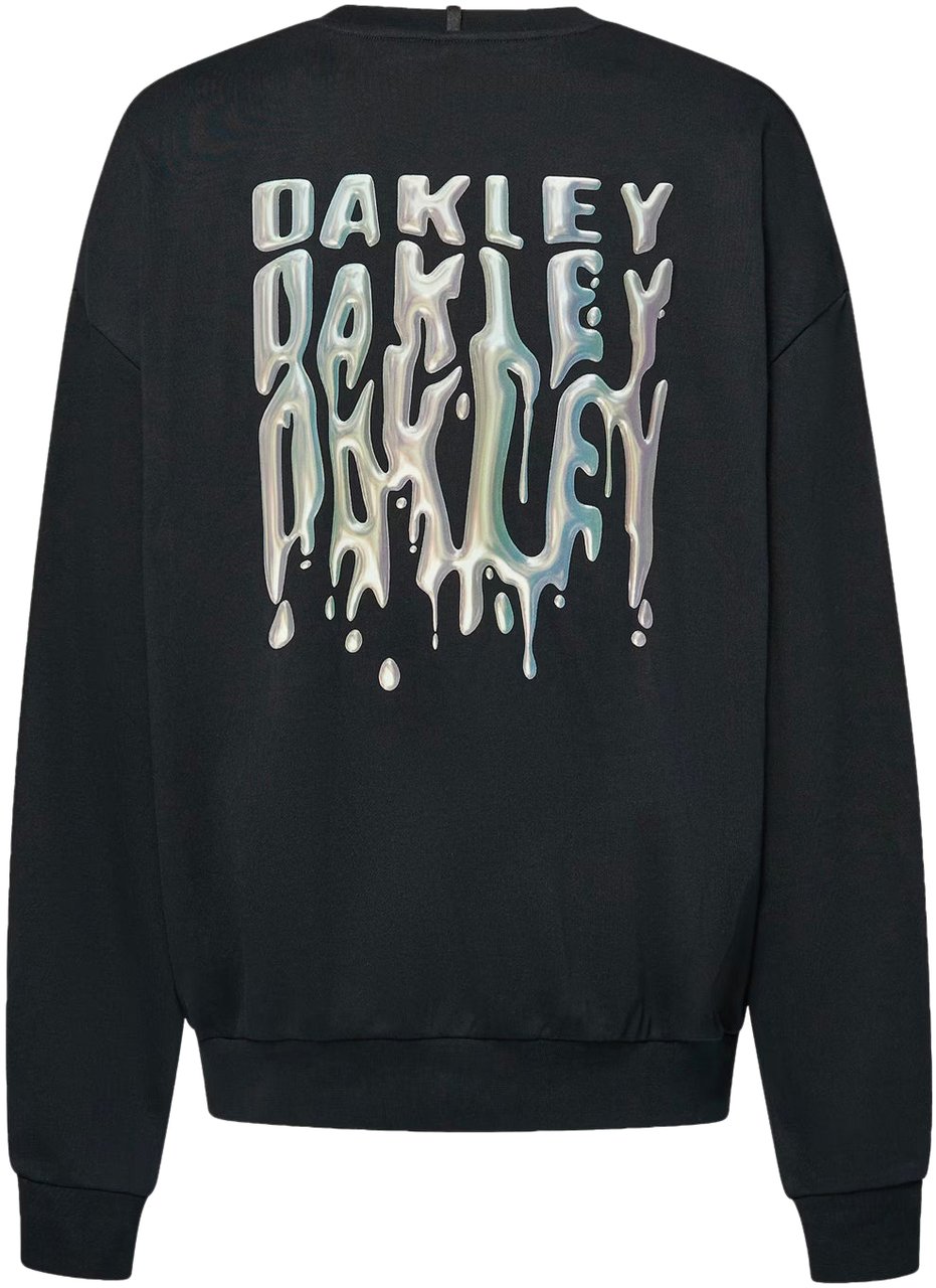 Oakley Felpa Crewneck Stacked Metal Nero Zwart