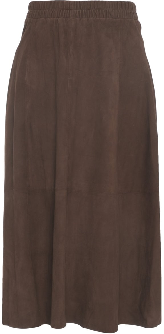 Oakwood Suede midi skirt Bruin
