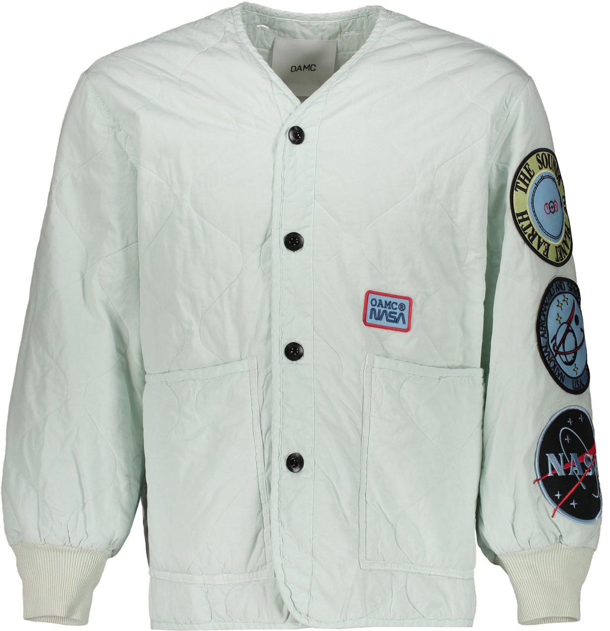 OAMC Button-front cotton jacket Blauw