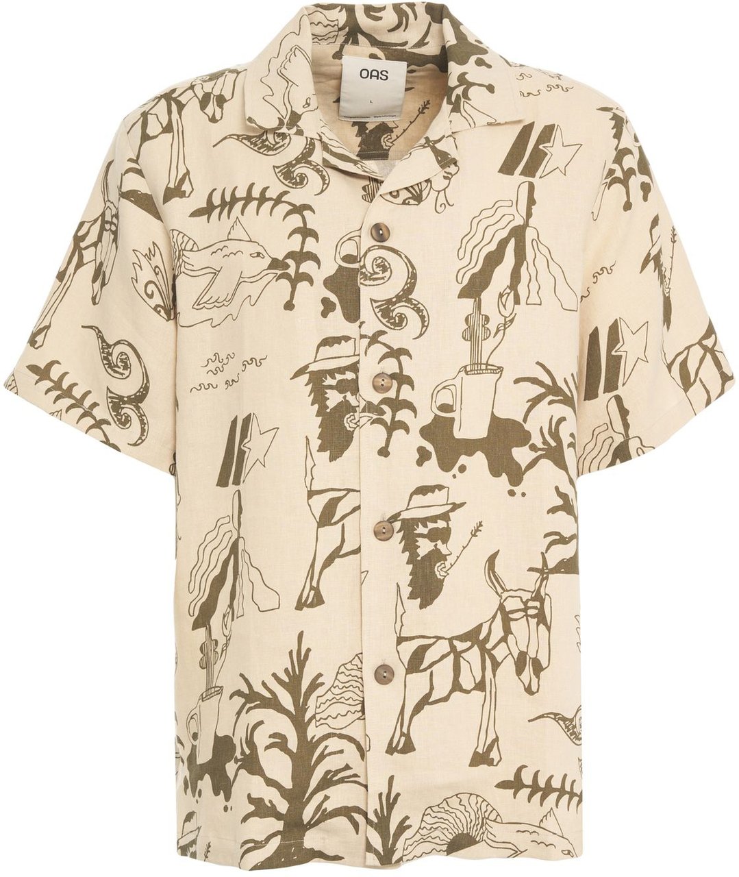 OAS Shirt 'Popolan Cuba' Beige