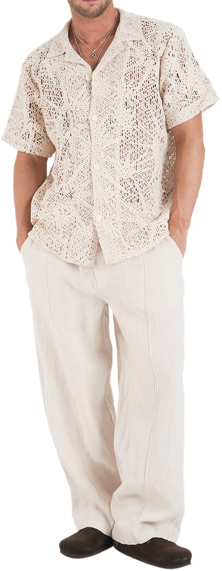 OAS Crochet shirt 'Astrea' Beige