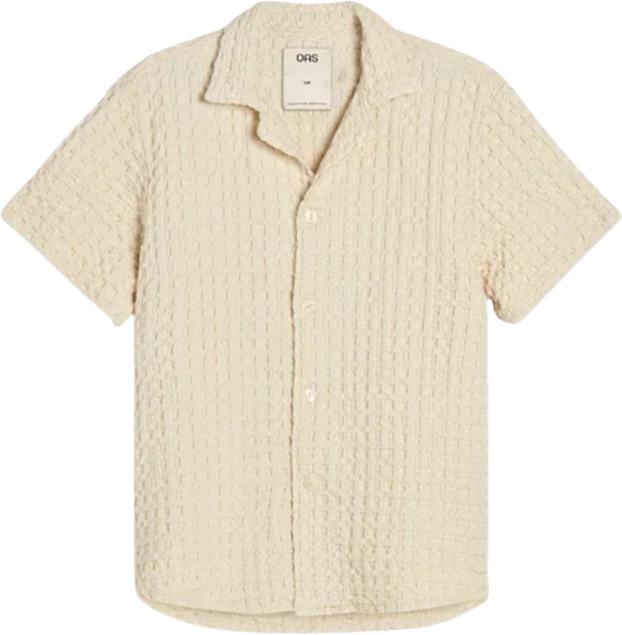 Oas 7006 Ecru Cuba Waffle Shirt Wit