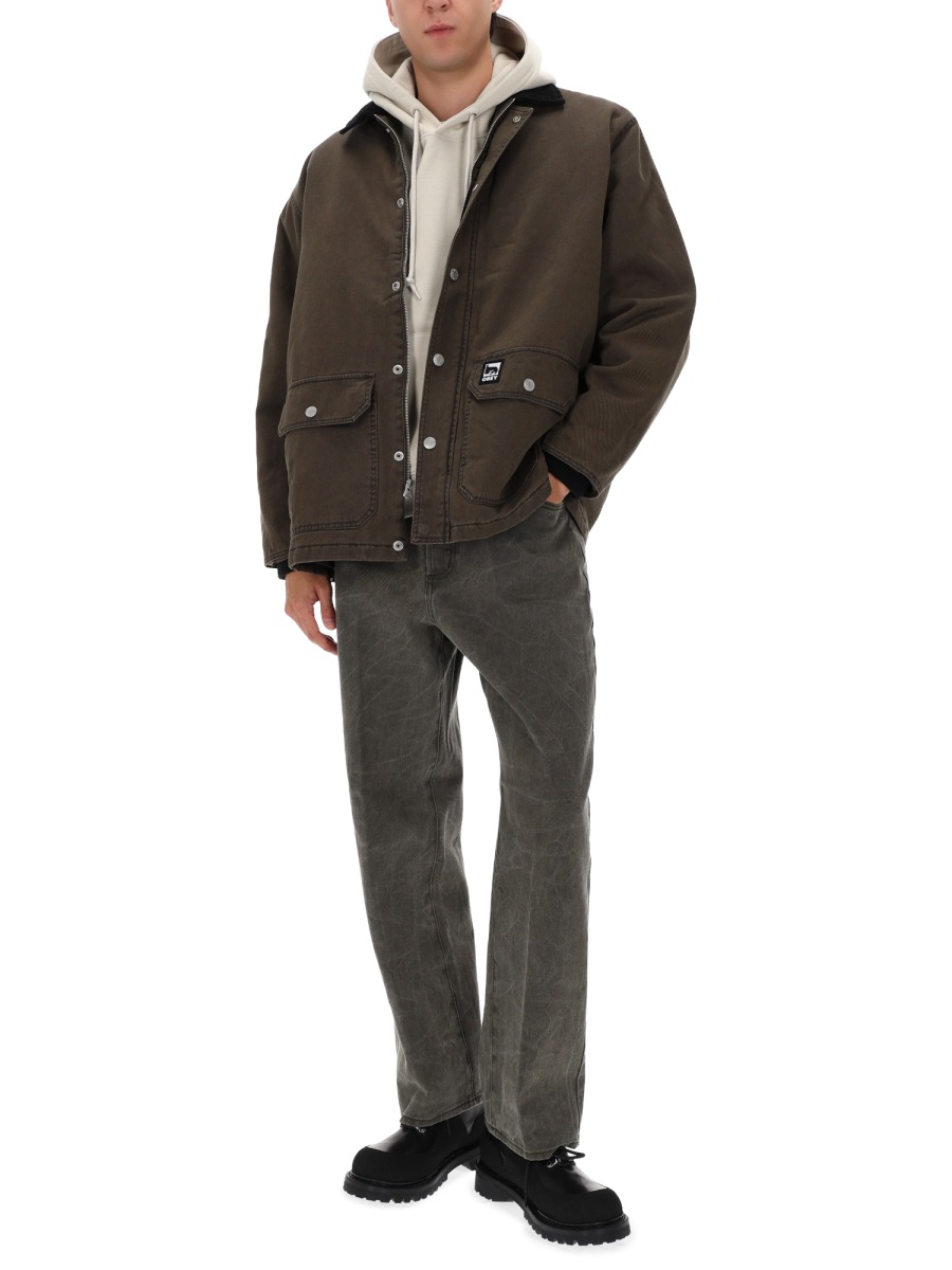 Obey Dark Brown Norton Barn Cotton Coat Zwart