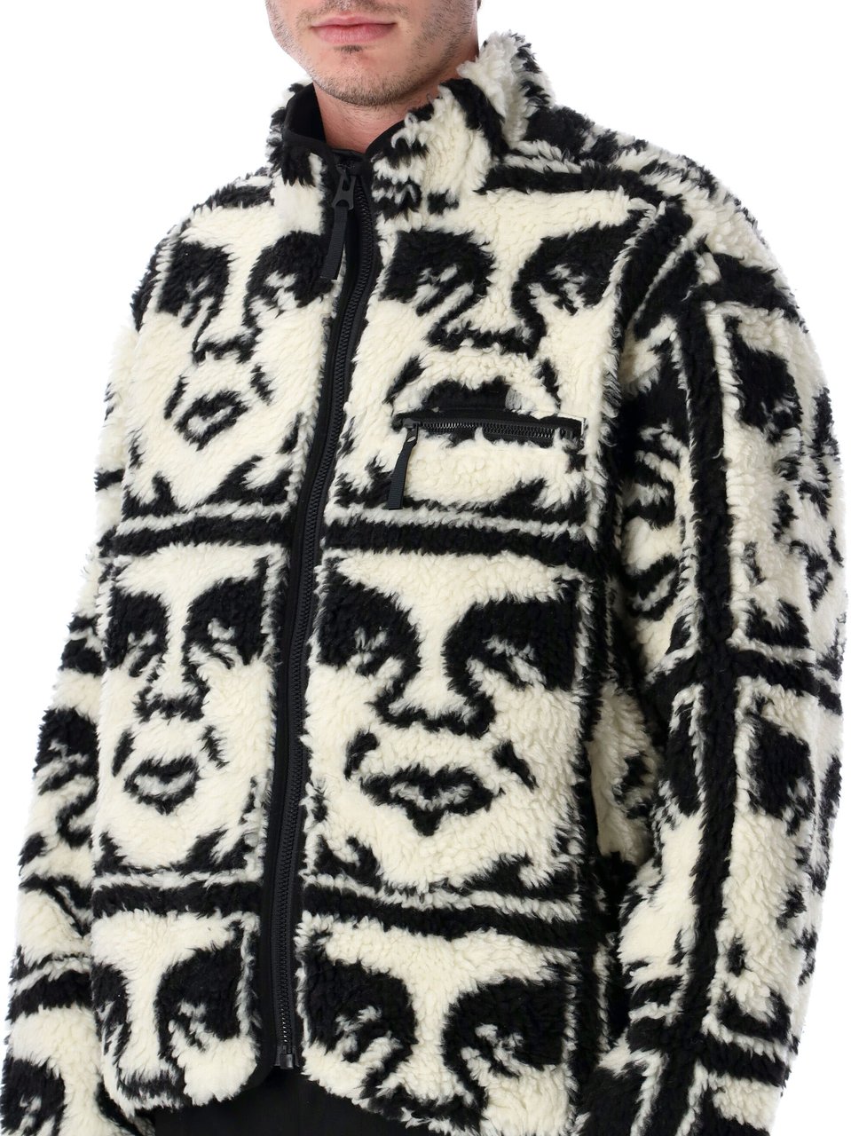 Obey Icon Sherpa Jacket Nero Zwart