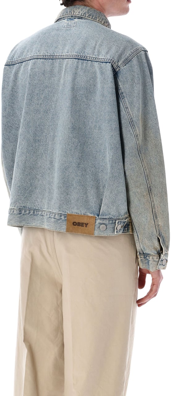 Obey Trucker Jkt Light Indigo Blauw