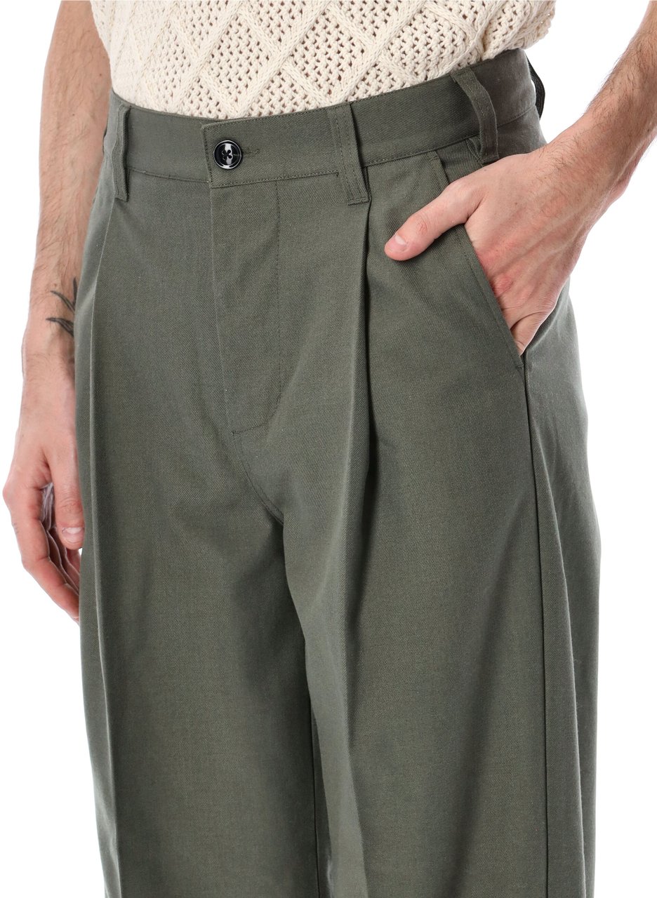 Obey Dean Pleated Pant Tea Leaf Groen