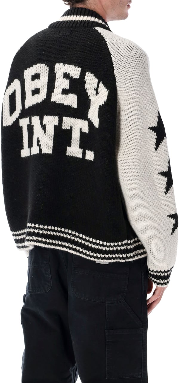 Obey Cowichan Sweater Cardigan Nero Zwart