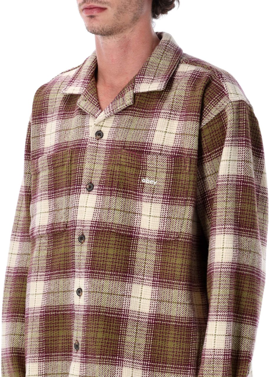 Obey Flanel Check Shirt Moss Green Groen