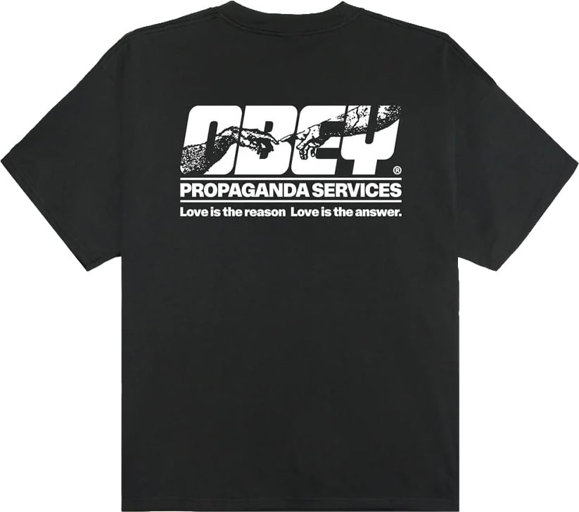Obey T-Shirt Propaganda Service Nera Zwart