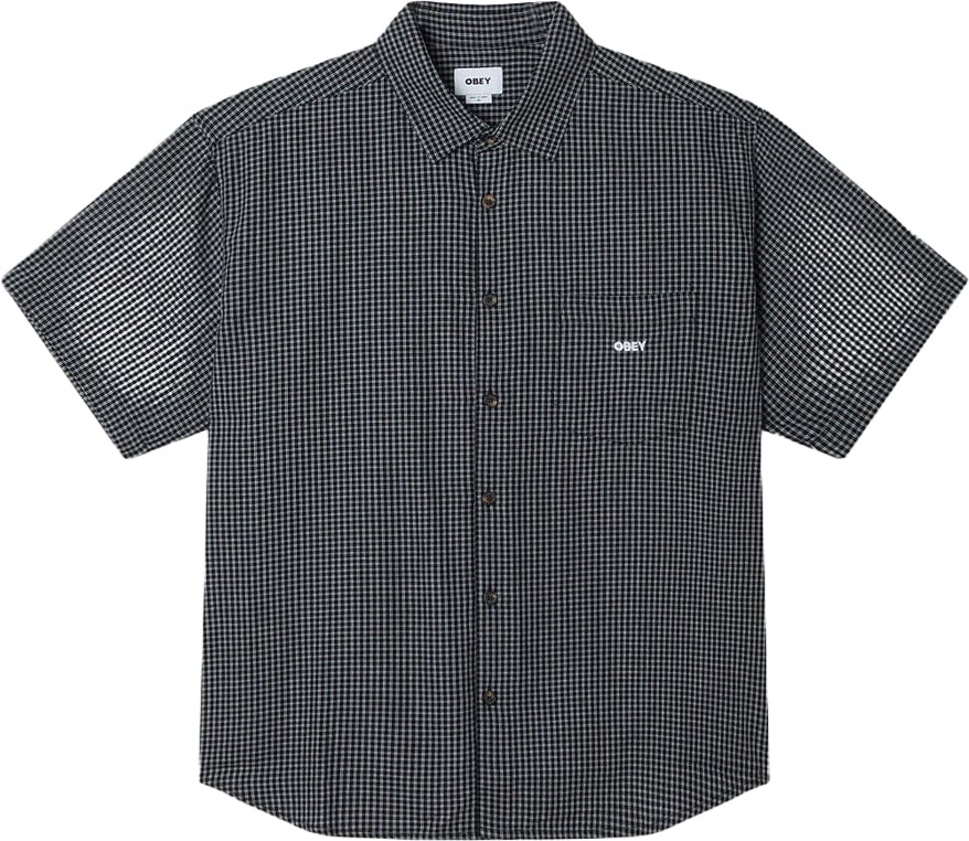 Obey Camicia Bigwig Frank Woven Nera Zwart