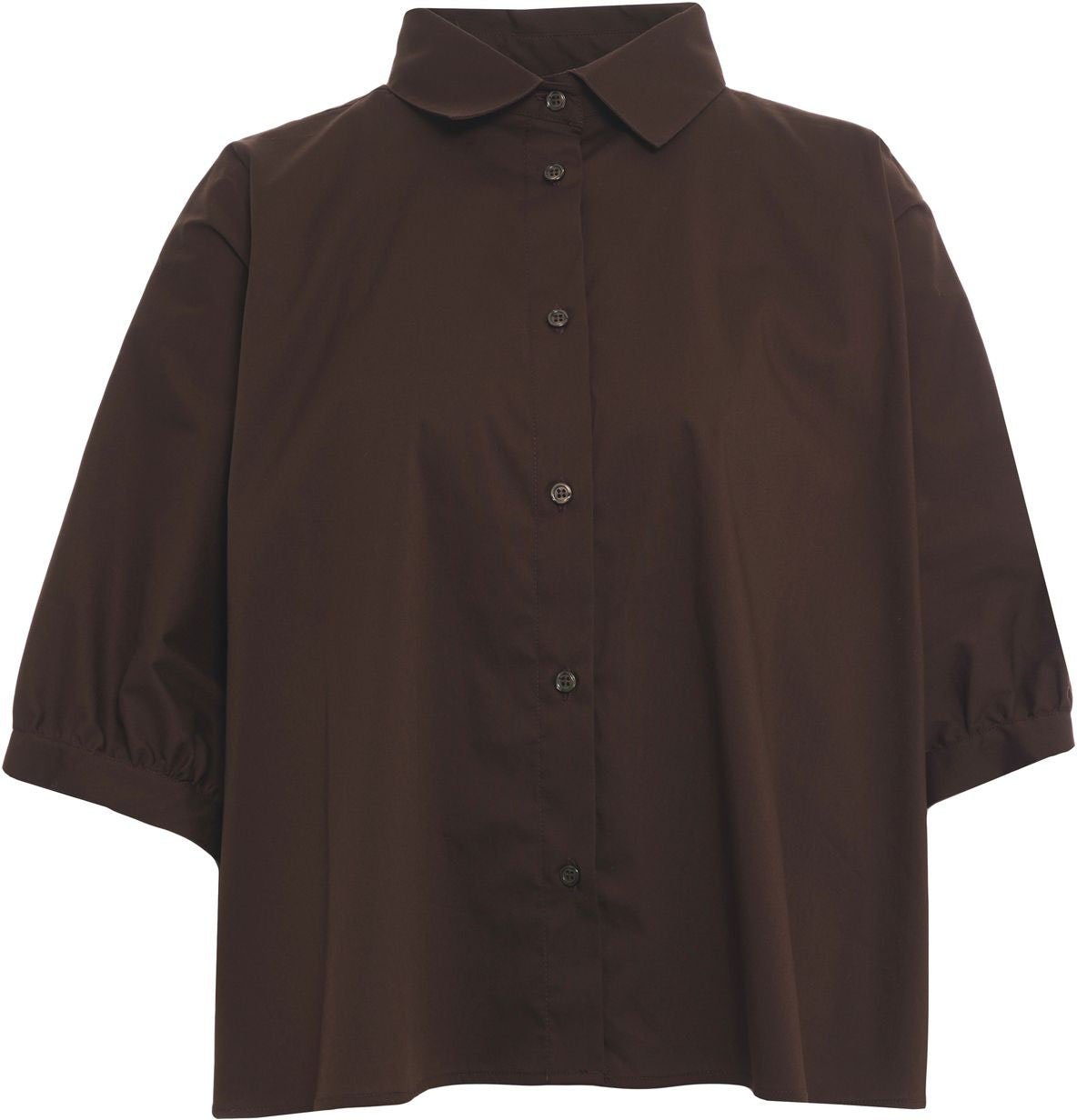 Oblo Unique Cotton blend blouse Bruin