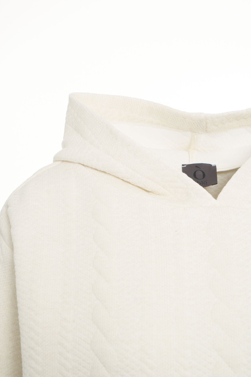 Oblo Unique Knit hoodie Wit
