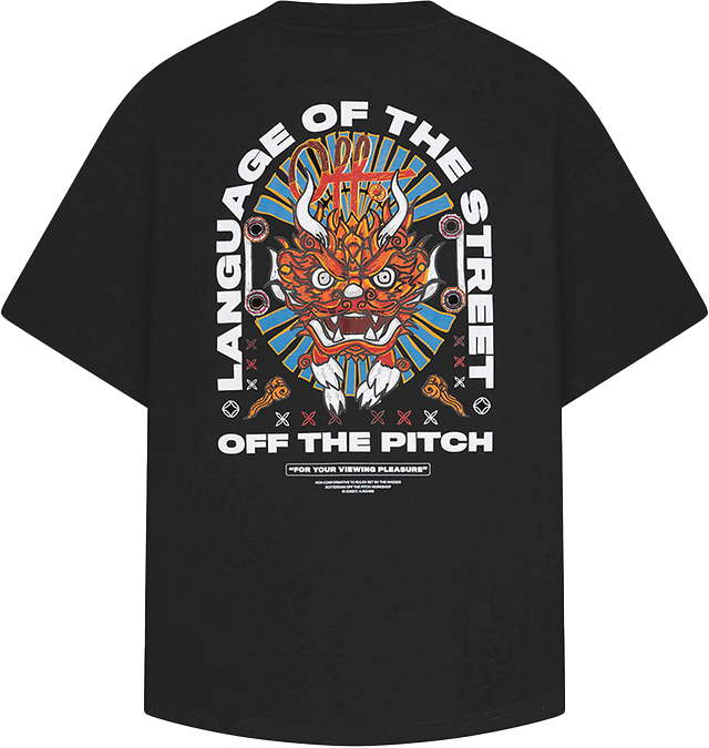 OFF THE PITCH OFF THE PITCH Dragon Oversized Tee Zwart