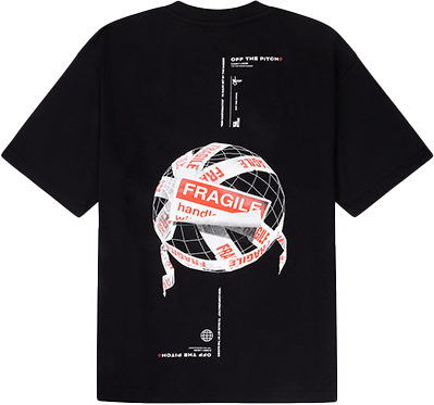 OFF THE PITCH OFF THE PITCH Fragile World Loose Fit Tee Zwart