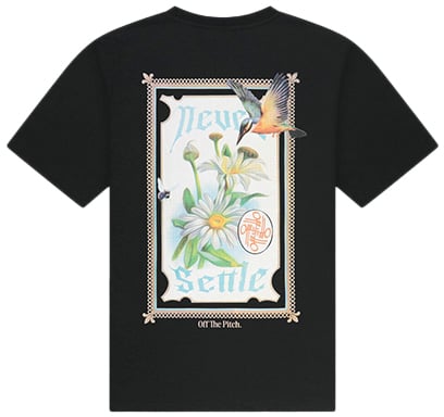 OFF THE PITCH Never Settle Regular Fit Tee Zwart