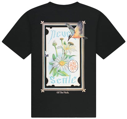 OFF THE PITCH Never Settle Regular Fit Tee Zwart