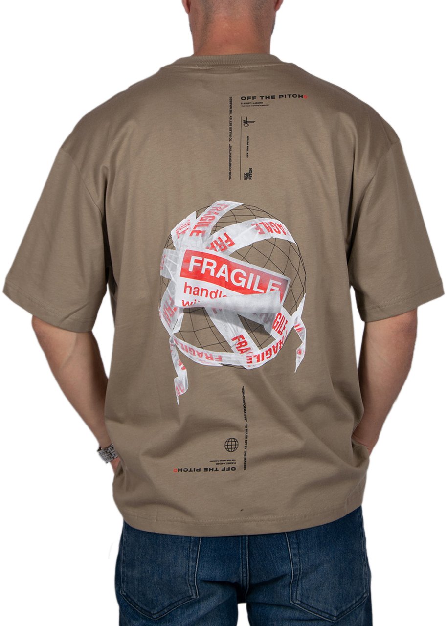 OFF THE PITCH Fragile World Loose Fit Tee Beige