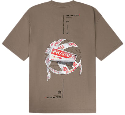 OFF THE PITCH Fragile World Loose Fit Tee Beige