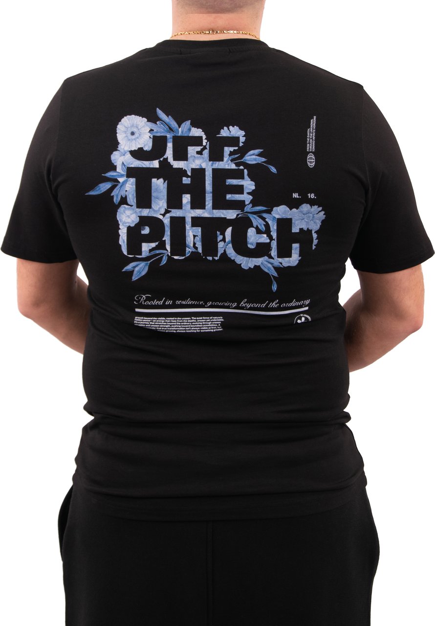 OFF THE PITCH OFF THE PITCH Blossom Slim Fit Tee Zwart