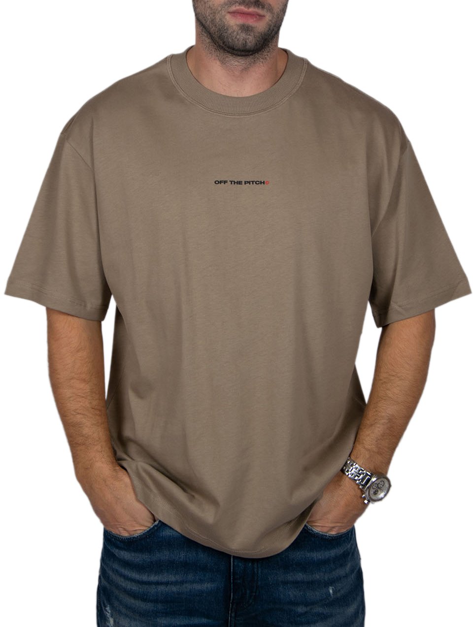 OFF THE PITCH Fragile World Loose Fit Tee Beige