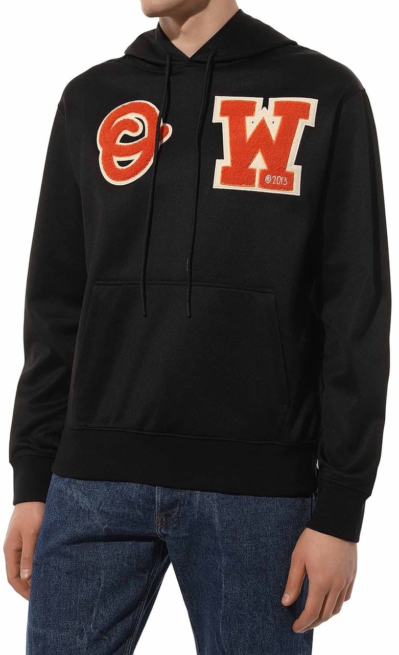 OFF-WHITE Off-White Hooded Logo Sweatshirt Zwart