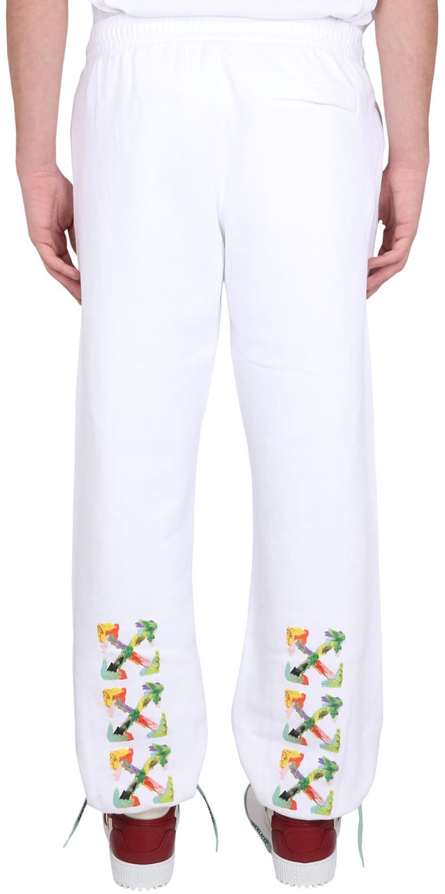 Off-White Cotton Logo Sweatpants Wit