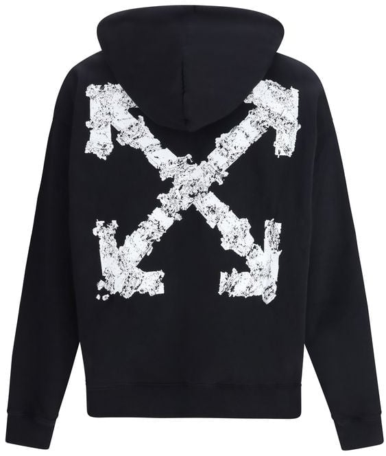 Off-White Black Cotton Sweatshirt Zwart
