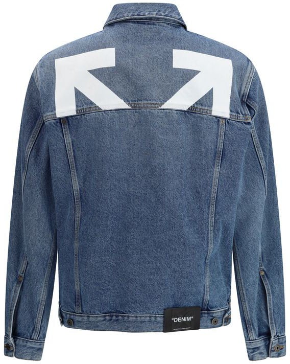 Off-White Blue Cotton Denim Jacket Blauw