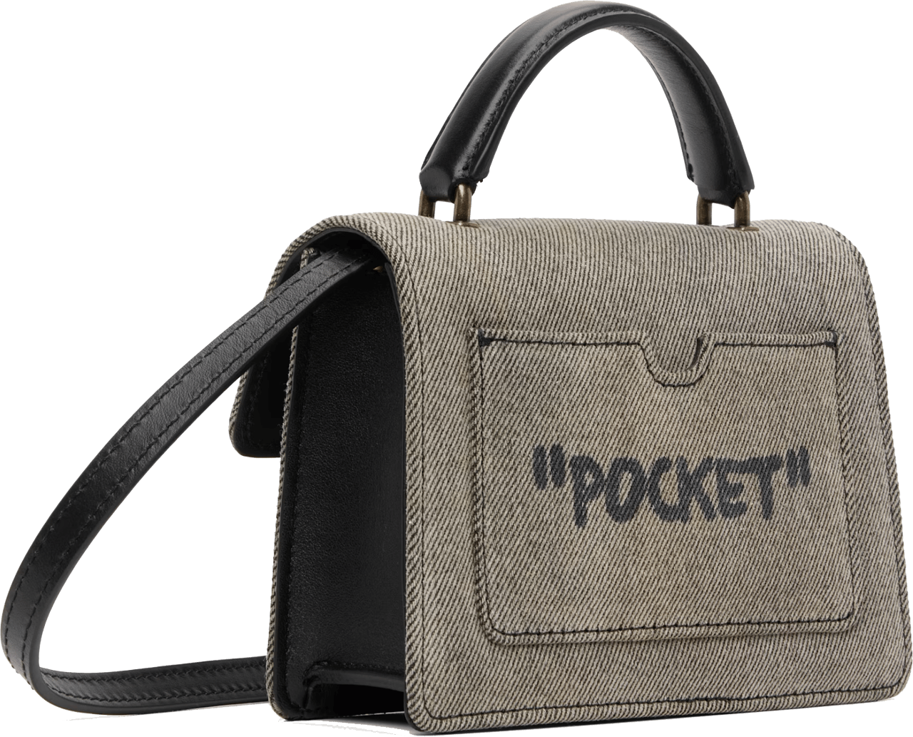 OFF-WHITE Off White Jitney 1.4 Top Handle Denim Dirty Black Zwart