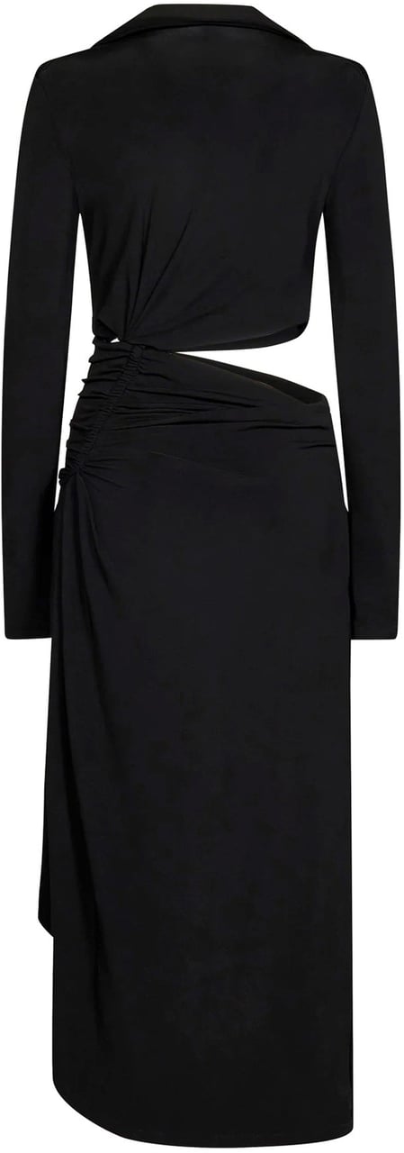 Off-White Cut-Out Midi Dress Zwart