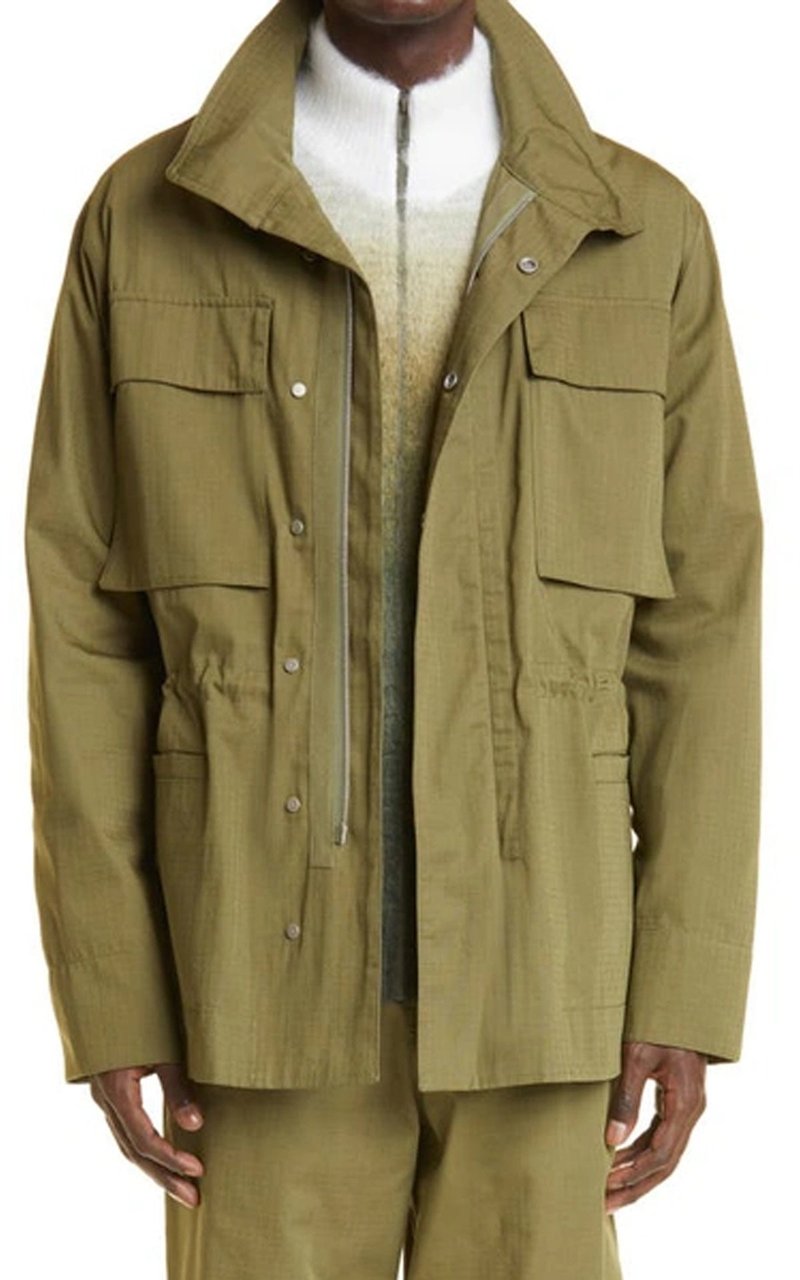 Off-White Arrow Field Cotton Jacket Groen