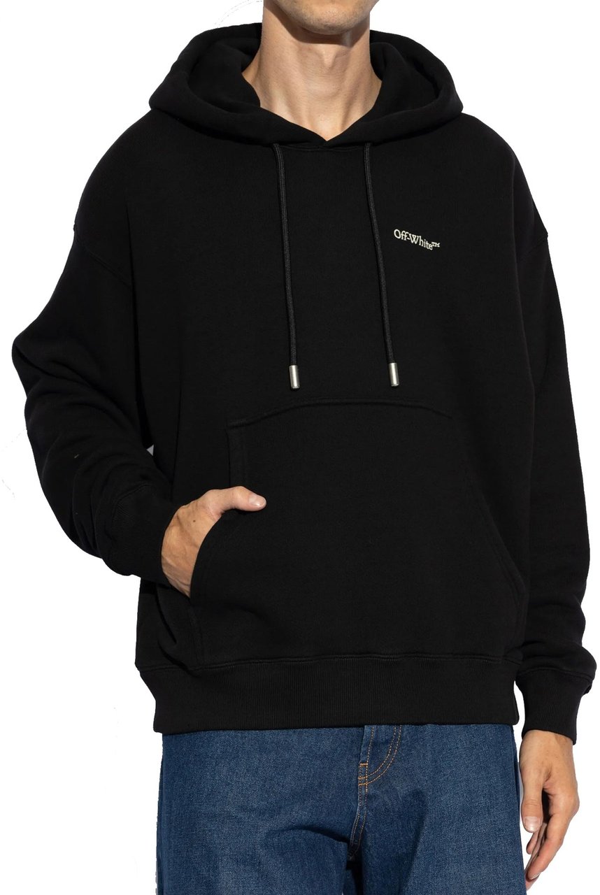 Off-White Logo Hooded Sweatshirt Zwart