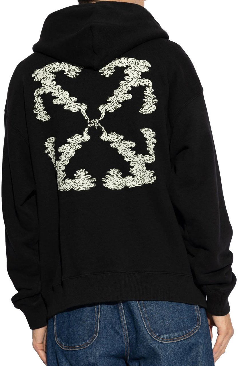 Off-White Logo Hooded Sweatshirt Zwart