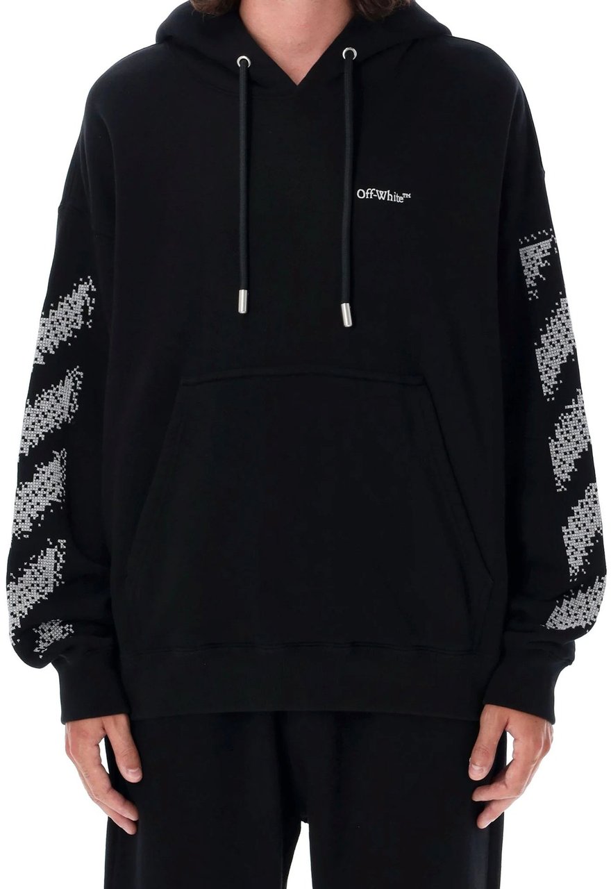 Off-White Pixel Diag Skate Hooded Sweatshirt Zwart
