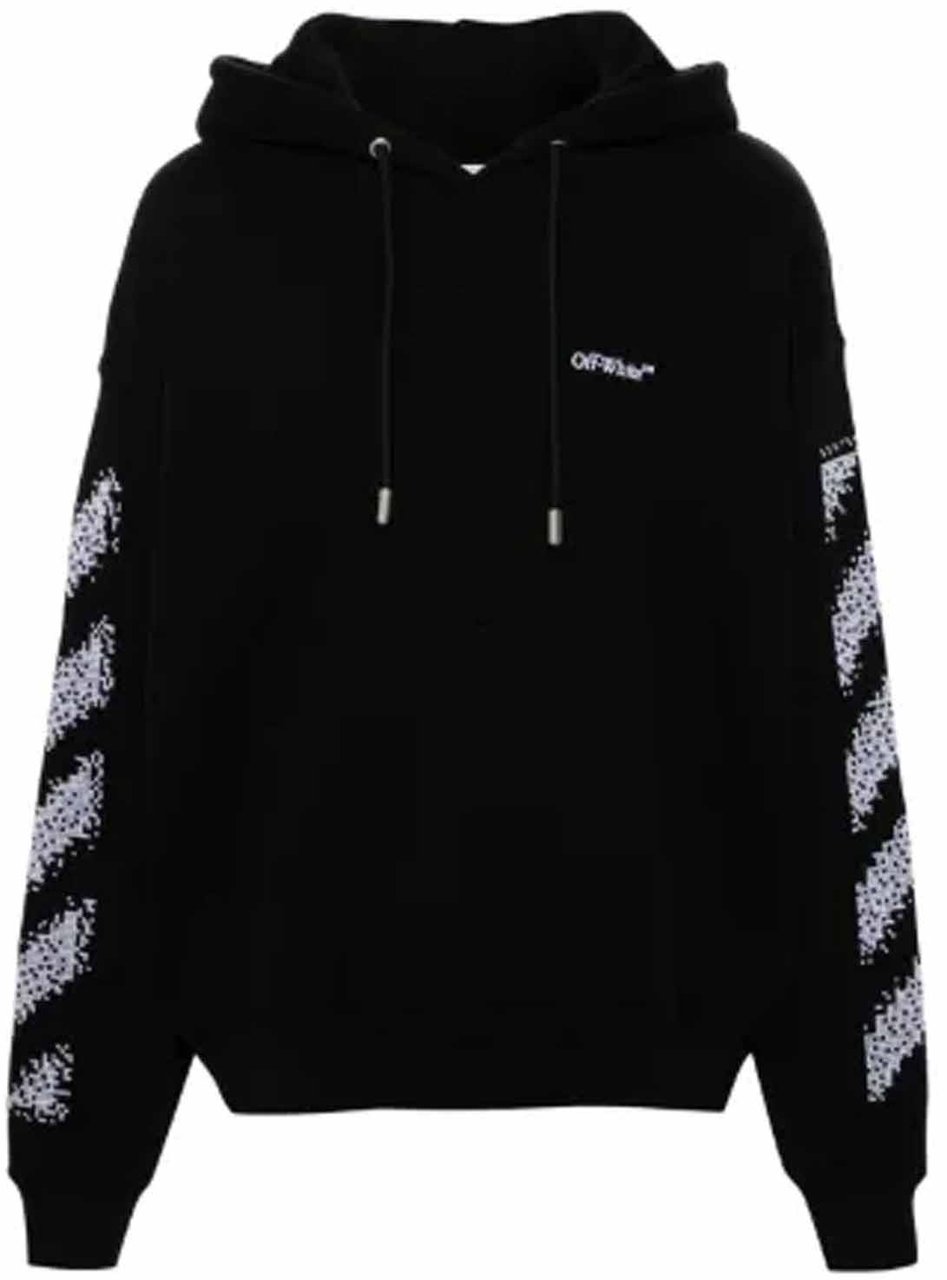 Off-White Pixel Diag Skate Hooded Sweatshirt Zwart