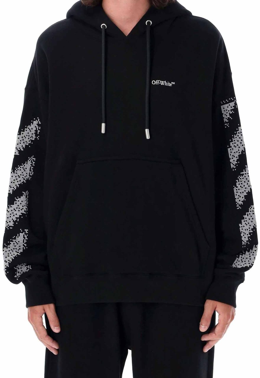 Off-White Pixel Diag Skate Hooded Sweatshirt Zwart