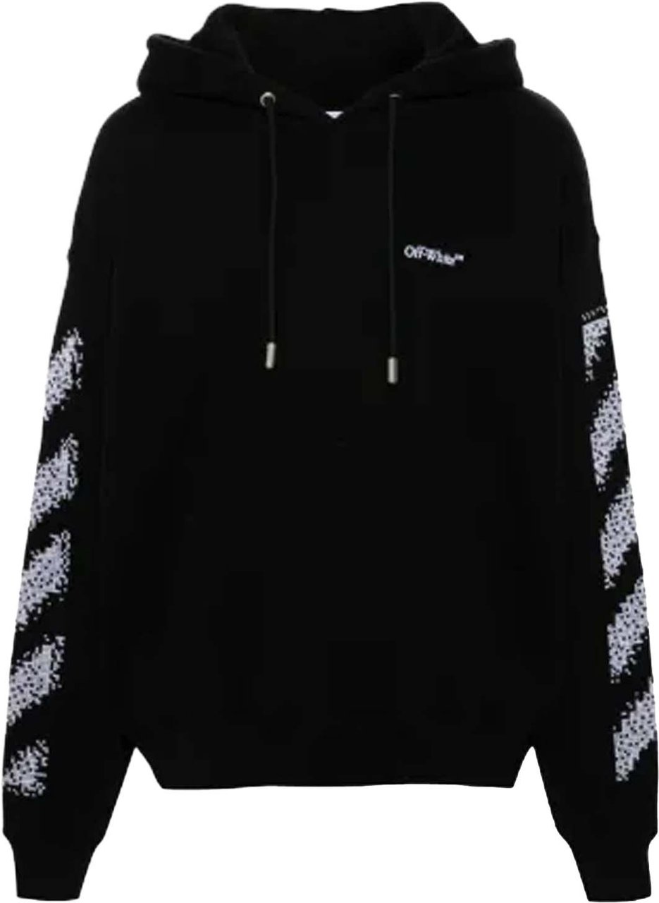 Off-White Pixel Diag Skate Hooded Sweatshirt Zwart