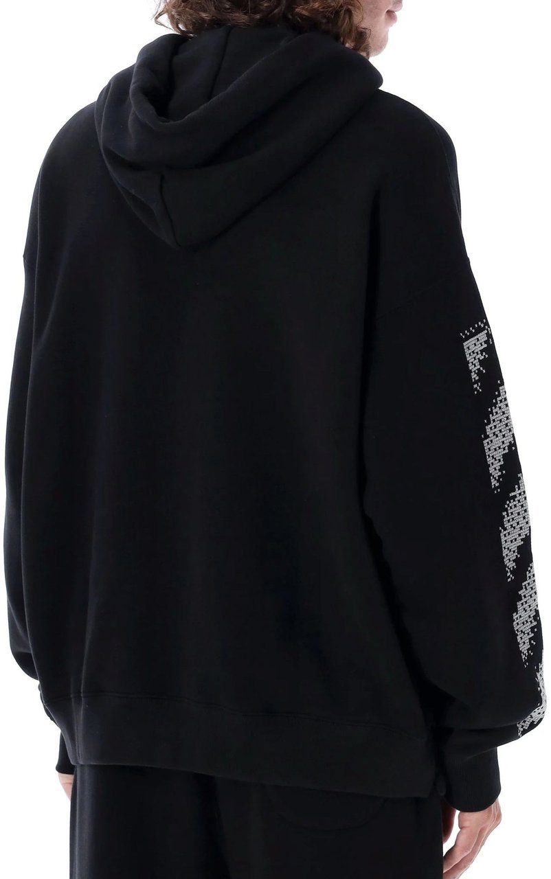 Off-White Pixel Diag Skate Hooded Sweatshirt Zwart