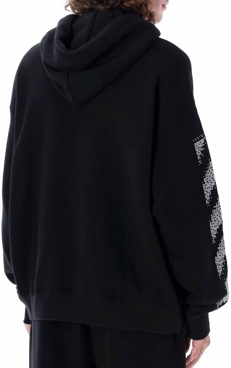 Off-White Pixel Diag Skate Hooded Sweatshirt Zwart