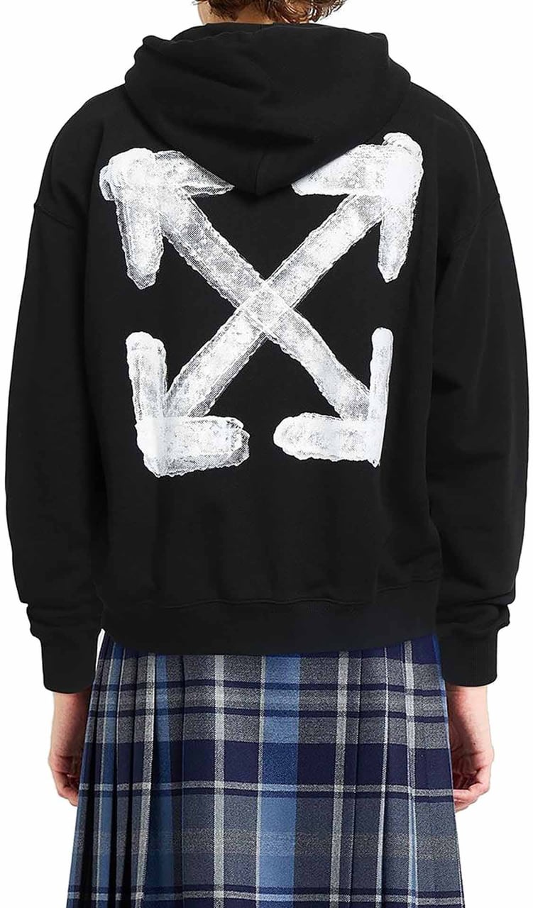 Off-White Hooded Logo Sweatshirt Zwart
