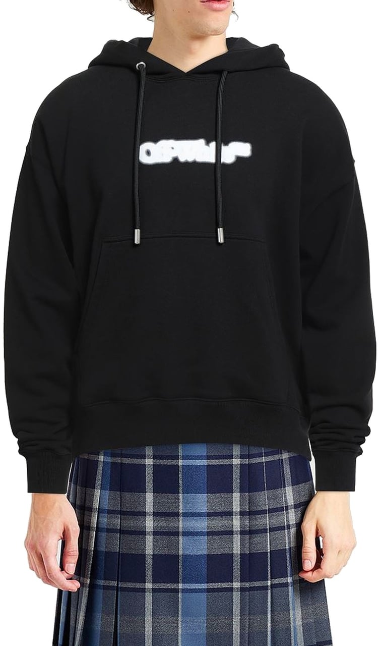 Off-White Hooded Logo Sweatshirt Zwart