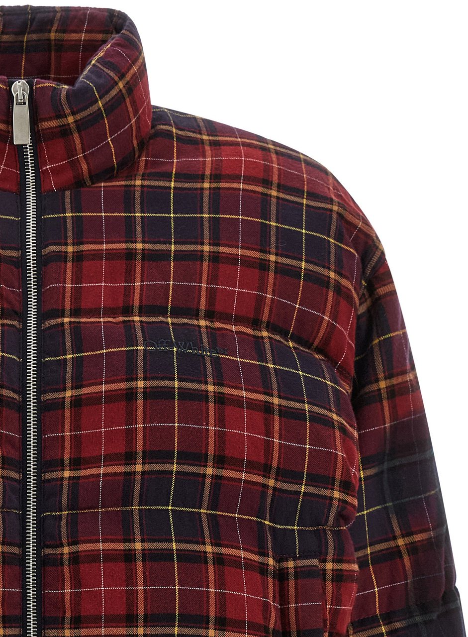Off-White Bordeaux Cotton Full-Length Jacket Maroon