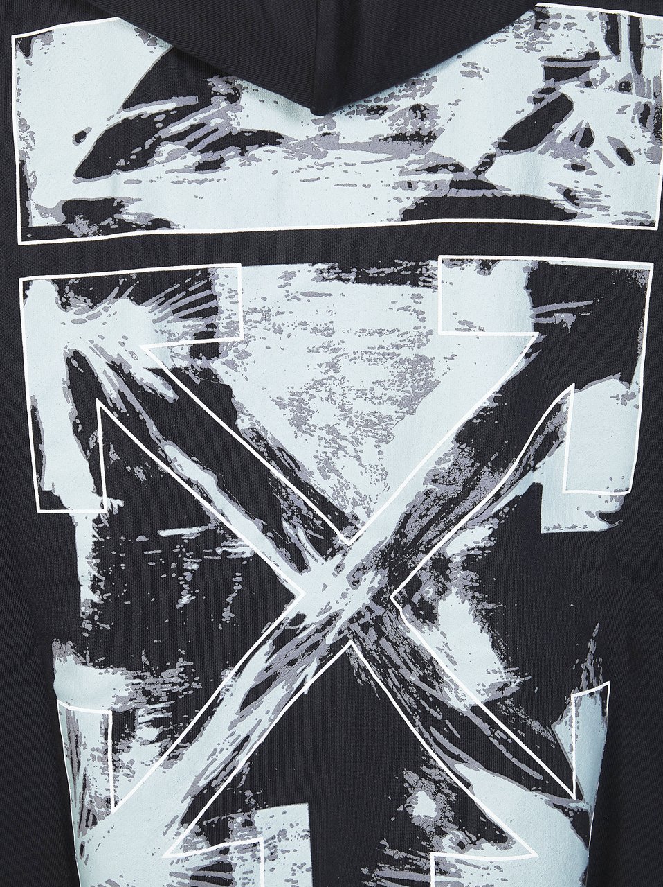 OFF-WHITE Black Intersecting Arrows Distressed Hoodie Zwart
