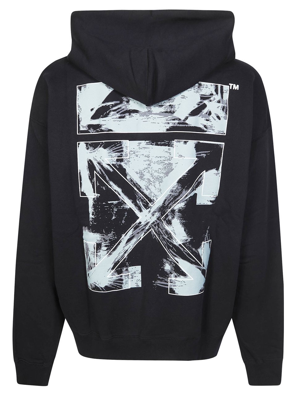 OFF-WHITE Black Intersecting Arrows Distressed Hoodie Zwart