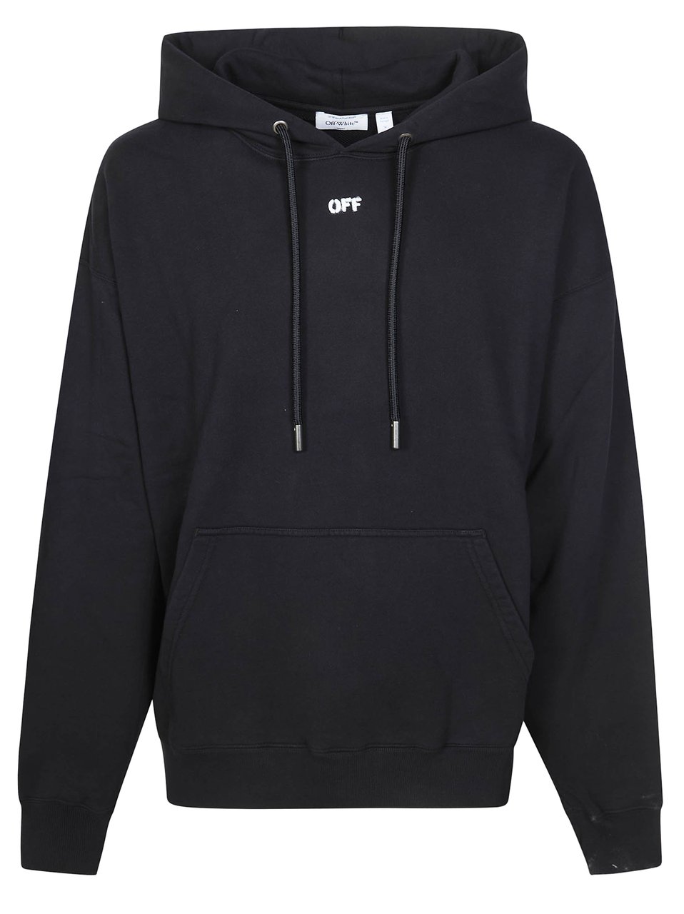 OFF-WHITE Black Intersecting Arrows Distressed Hoodie Zwart