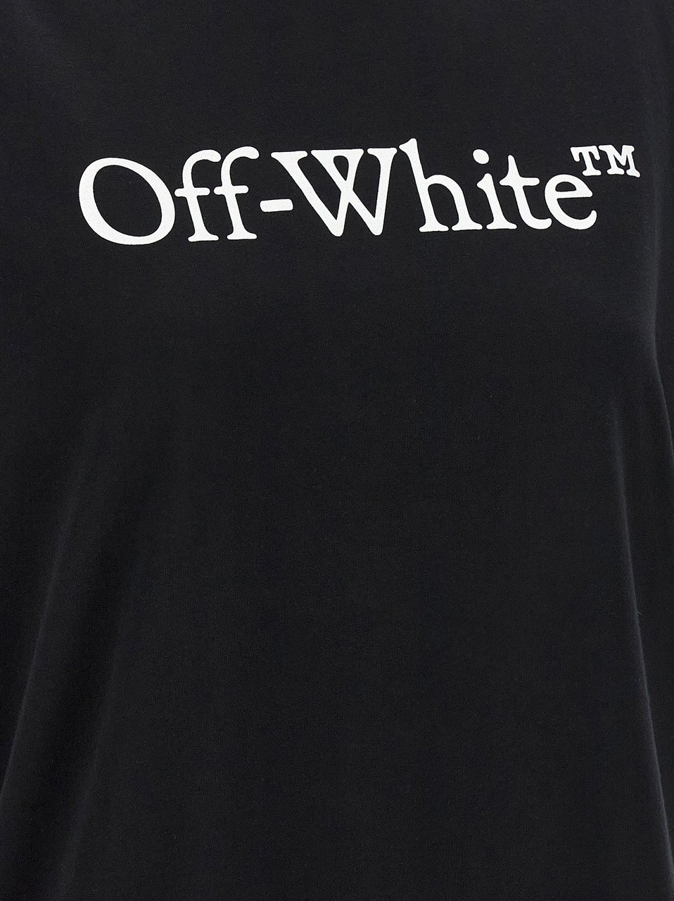 Off-White Black Cotton T-Shirt Zwart