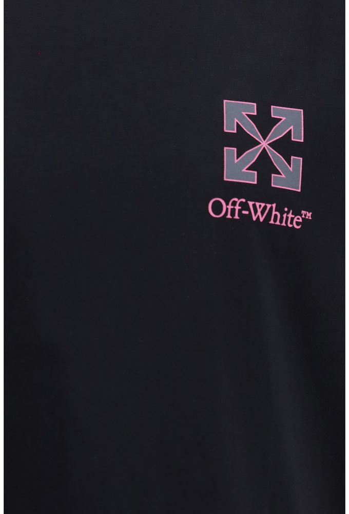 Off-White Black Cotton T-Shirt Beige