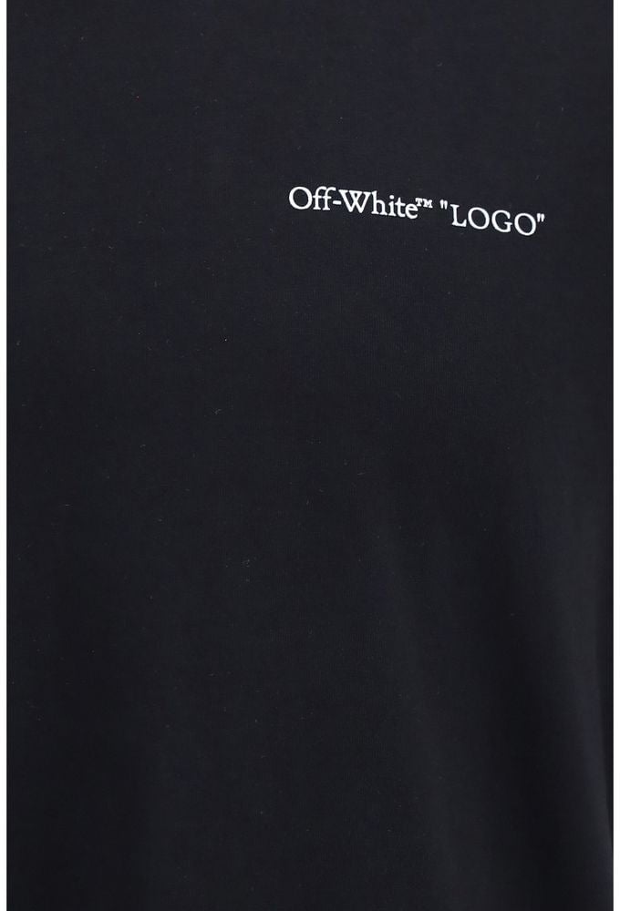 Off-White Black Cotton T-Shirt Zwart