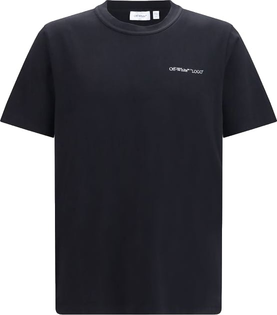 Off-White Black Cotton T-Shirt Zwart