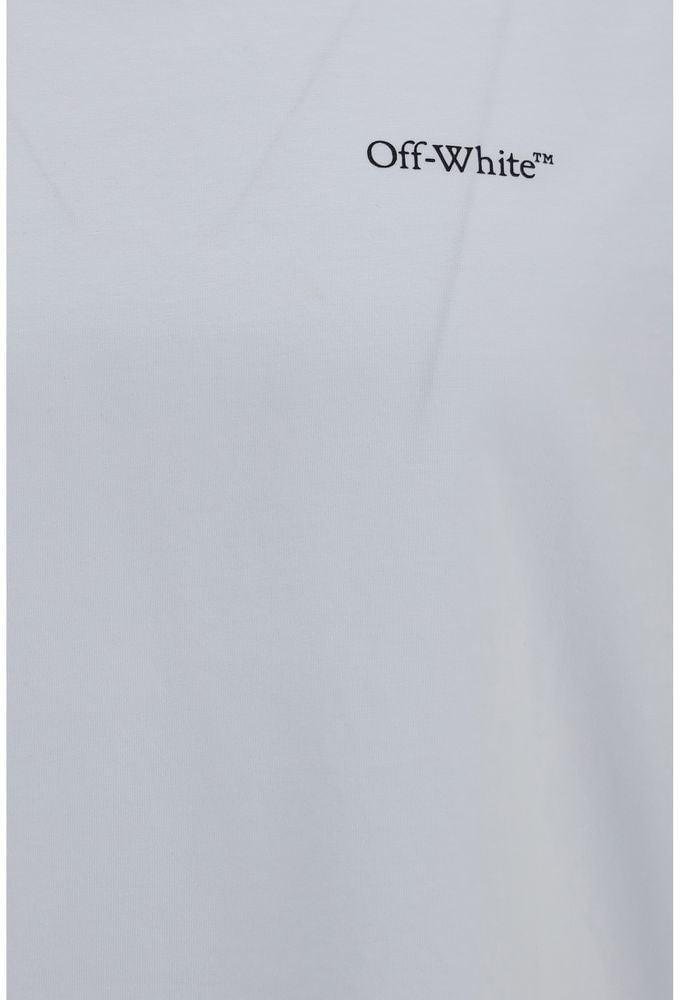 Off-White White Cotton T-Shirt Blauw